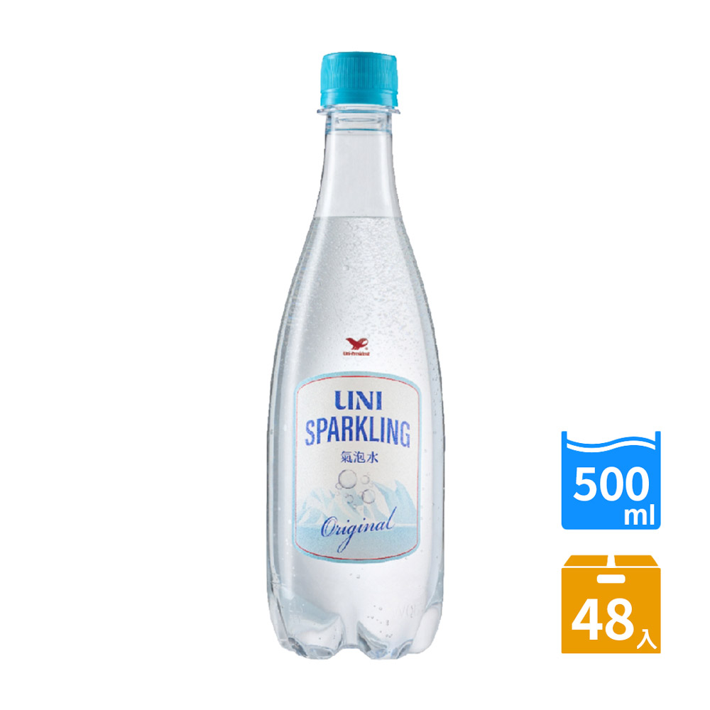 統一 【UNI SPARKLING】 氣泡水(原味) PET(500mlx24入/箱)x2箱