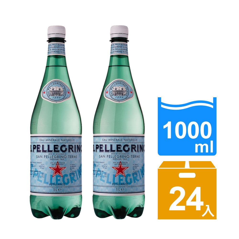 S.Pellegrino 聖沛黎洛 氣泡礦泉水 瓶裝1000ml(12入X2箱)