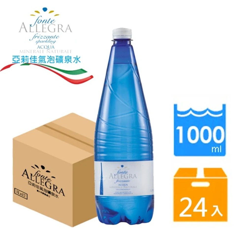 義大利亞莉佳微氣泡礦泉水1000ml(12入 X2箱)