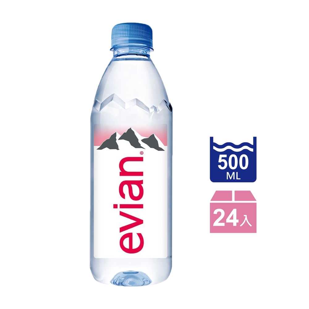 evian 【evian依雲】天然礦泉水(500mlX24入)保特 (兩箱)