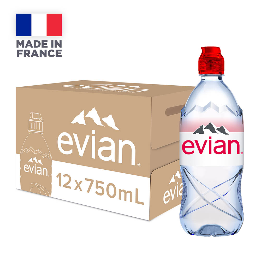 evian 【evian依雲】天然礦泉水運動瓶(750mlX24入) (兩箱)