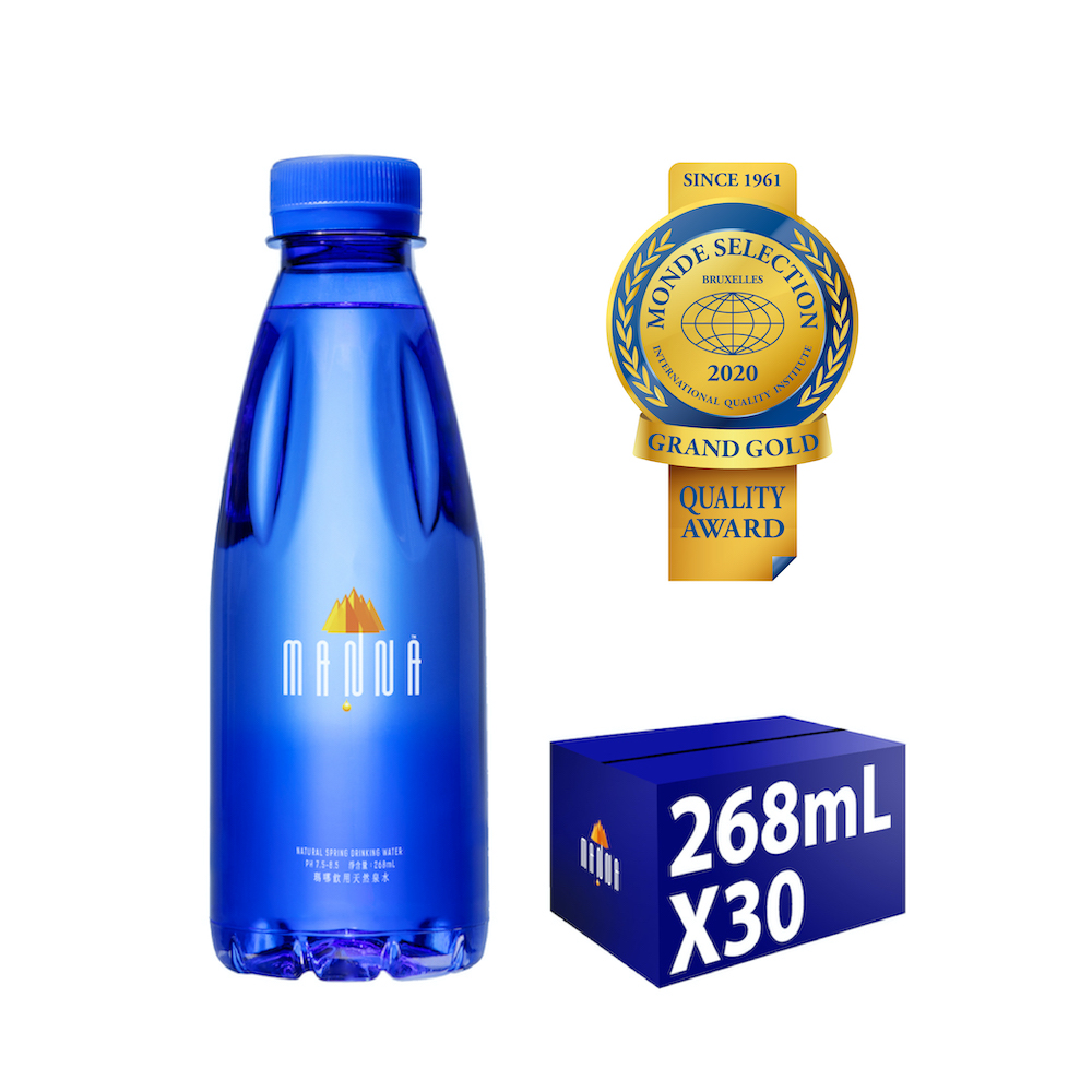 MANNA 天然蘇打礦泉水268mlx30入/箱(進口鹼性無氣火山冷泉水)