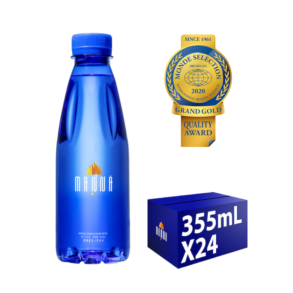 MANNA 天然蘇打礦泉水355mlx24入/箱(進口鹼性無氣火山冷泉水)