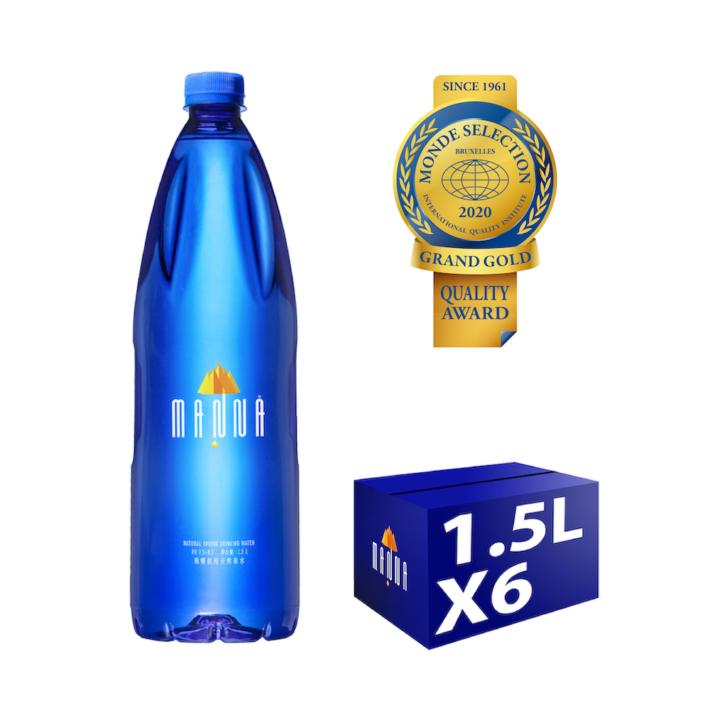 MANNA 天然蘇打礦泉水1500mlx6入/箱(進口鹼性無氣火山冷泉水)