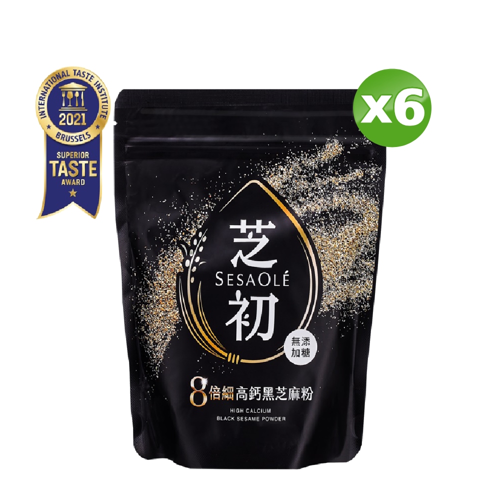 芝初 8倍細高鈣黑芝麻粉200gx6入 -無添加 全素食