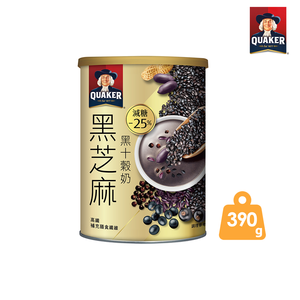 Quaker 桂格 黑芝麻黑十榖奶x3罐(390g/罐)