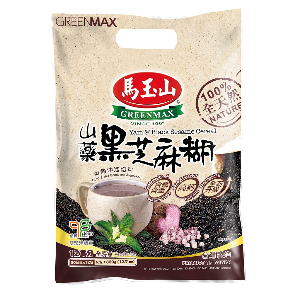《馬玉山》山藥黑芝麻糊(30g*12入/袋)~全新升級