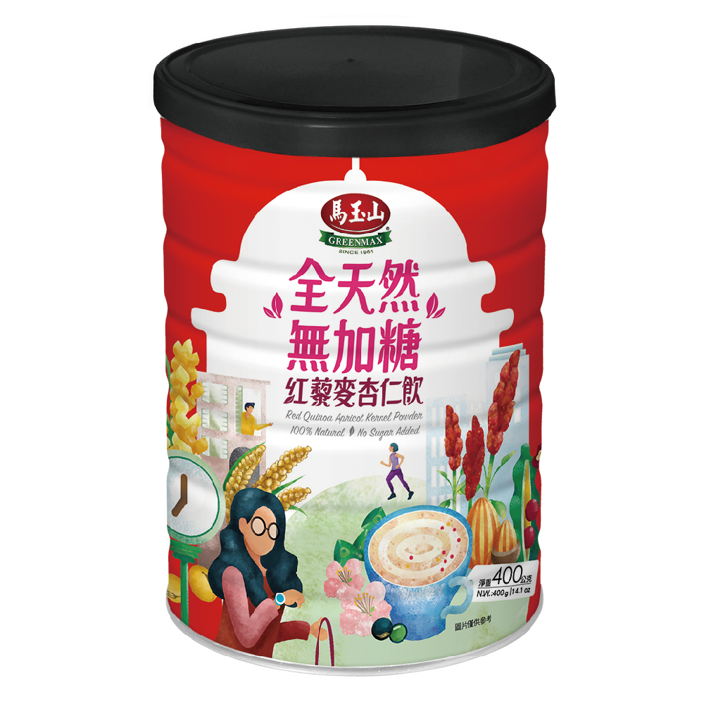 馬玉山 全天然無加糖紅藜麥杏仁飲400g(鐵罐)