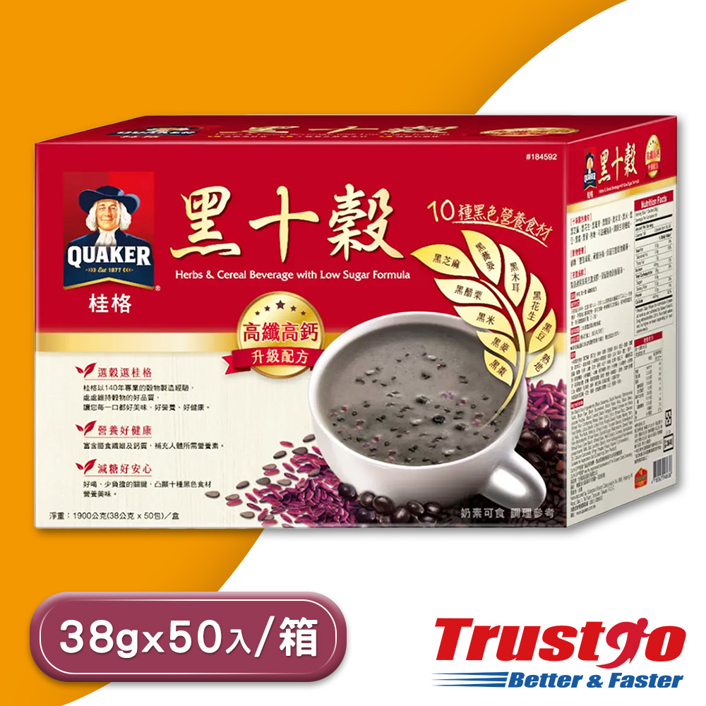 Quaker 桂格 減糖黑十穀(38gx50包/箱)