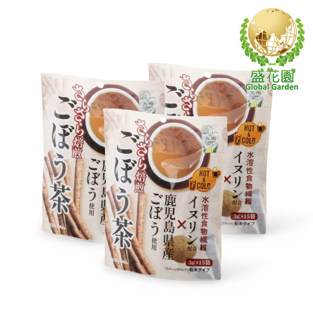 盛花園 日本九州產烘焙牛蒡茶粉(15入/袋 3袋/組)