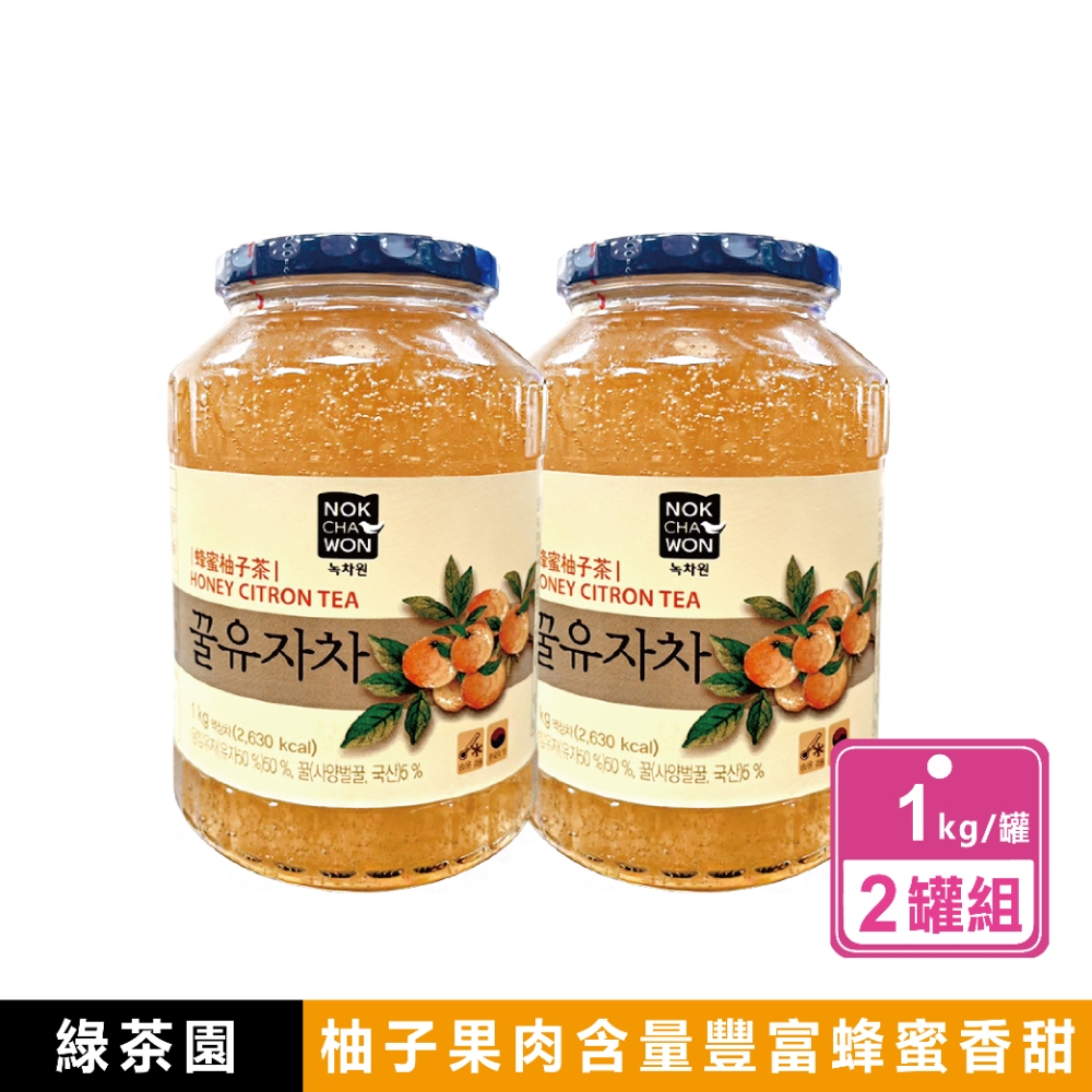 NOKCHAWON 綠茶園 2罐組-韓國蜂蜜柚子茶(1KG/瓶 )