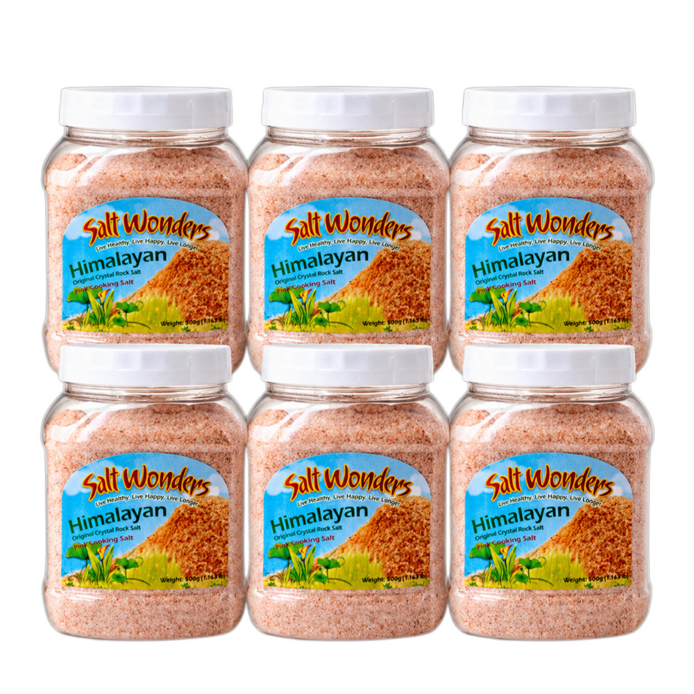【美國Salt Wonders】喜馬拉雅玫瑰鹽食用鹽岩鹽(500克6入組)