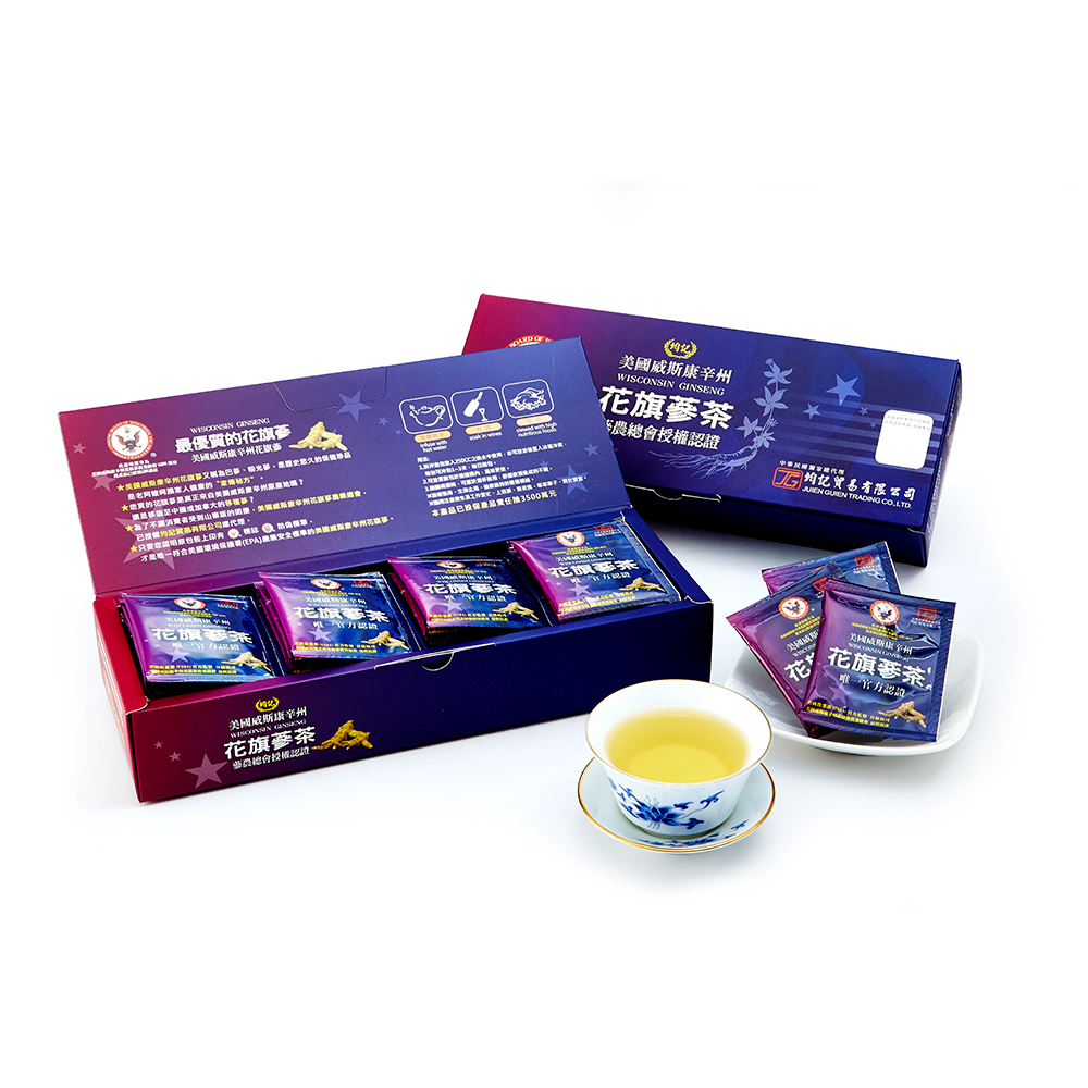 【均記】美國威斯康辛州花旗蔘茶包(20包)禮盒(附提袋)
