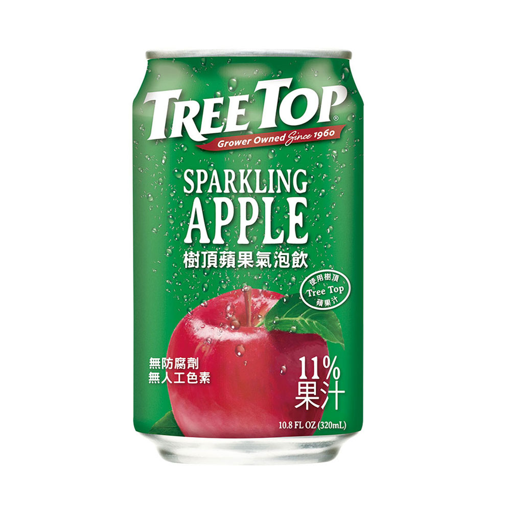 Tree top 樹頂 《Treetop》 100%蘋果氣泡飲320mlx48入(罐裝)