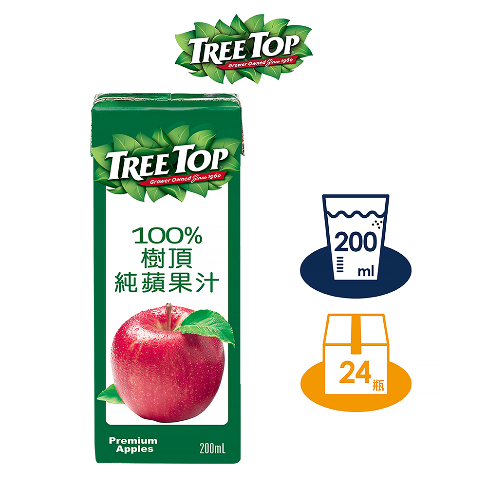 Tree top 樹頂 100%純蘋果汁 200mlx1箱(共24入)
