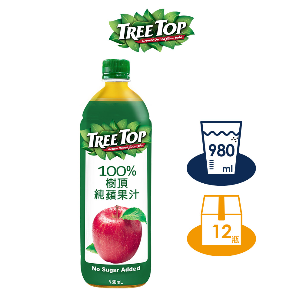 Tree top 樹頂 100%純蘋果汁 980mlx1箱(共12入)