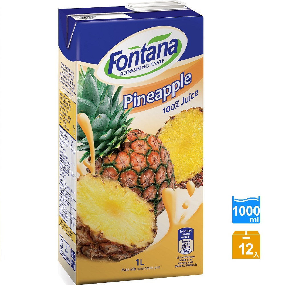 Fontana 鳳梨汁 1公升*12瓶 - PChome 24h購物