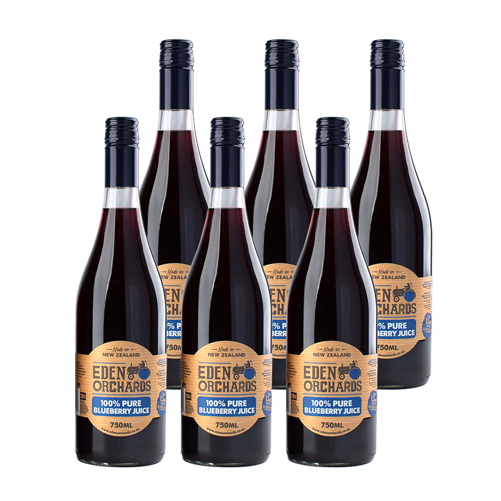 Eden Orchards 伊甸莊園 紐西蘭 100%藍莓原汁 750ml X 6