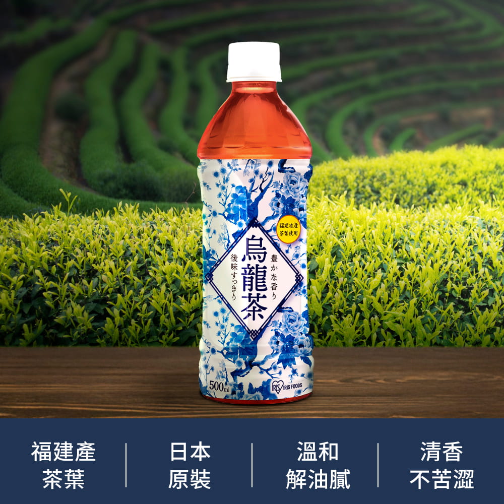 IRIS OHYAMA 愛麗思歐雅瑪 烏龍茶 500ml X 24入 (日本原裝/無添加糖/解膩/官方直營/純水沖泡/即飲茶)