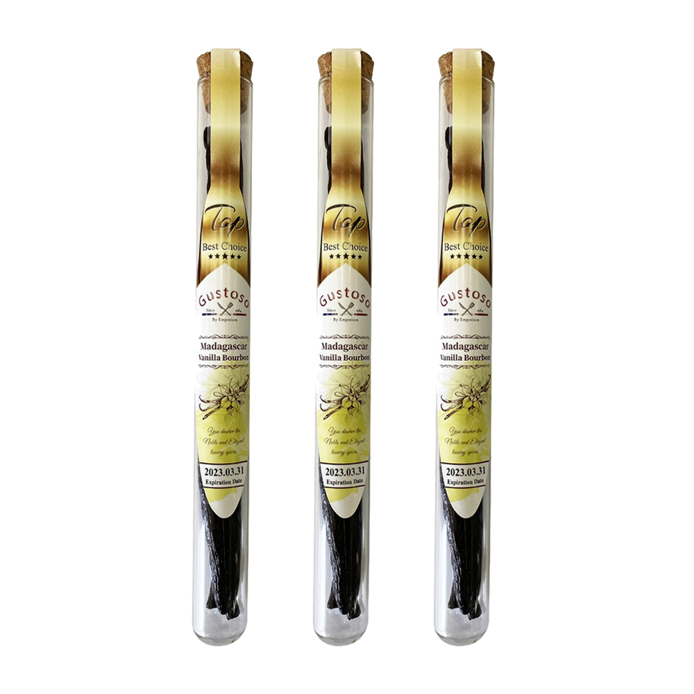 【G.T.O.玩饗滋味】馬達加斯加 頂級香草豆莢 5g*3入組 (玻璃管裝 香草莢 整條香草莢)