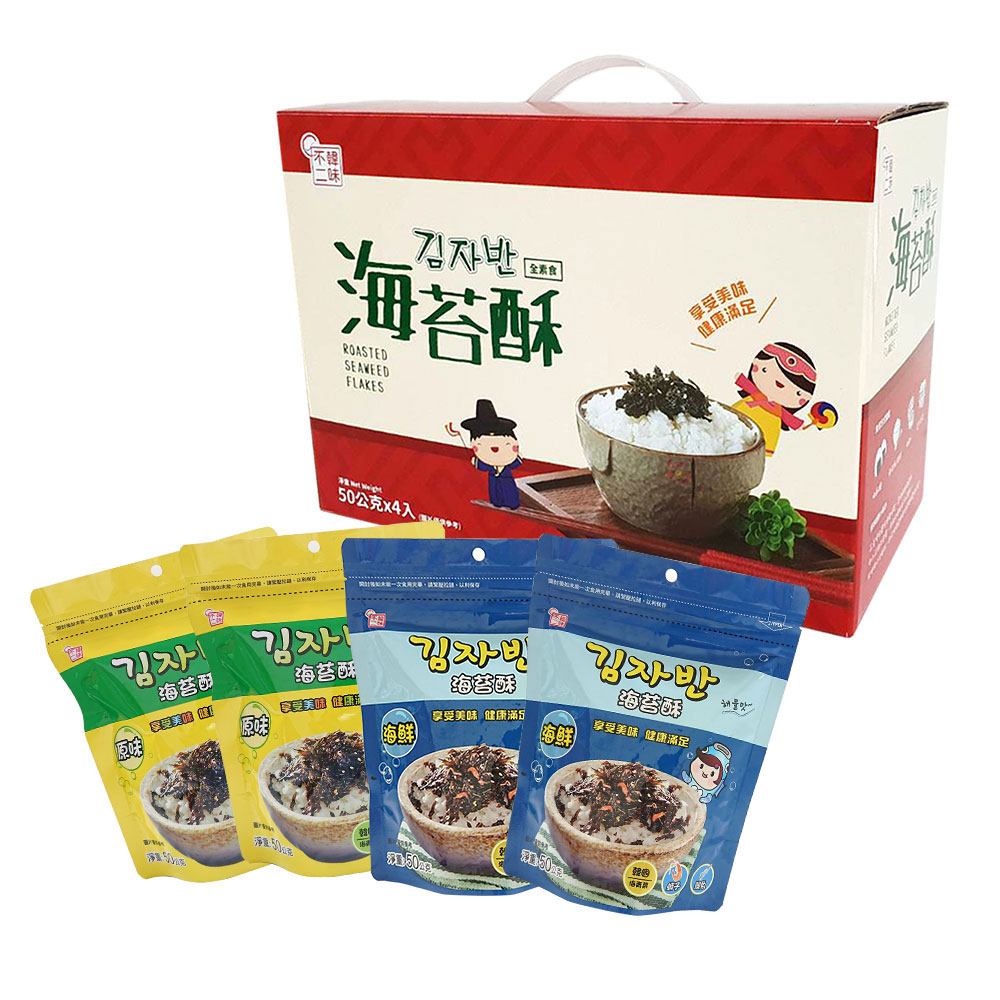 韓味不二 海樂多 海苔酥禮盒50gx4入(原味/海鮮)