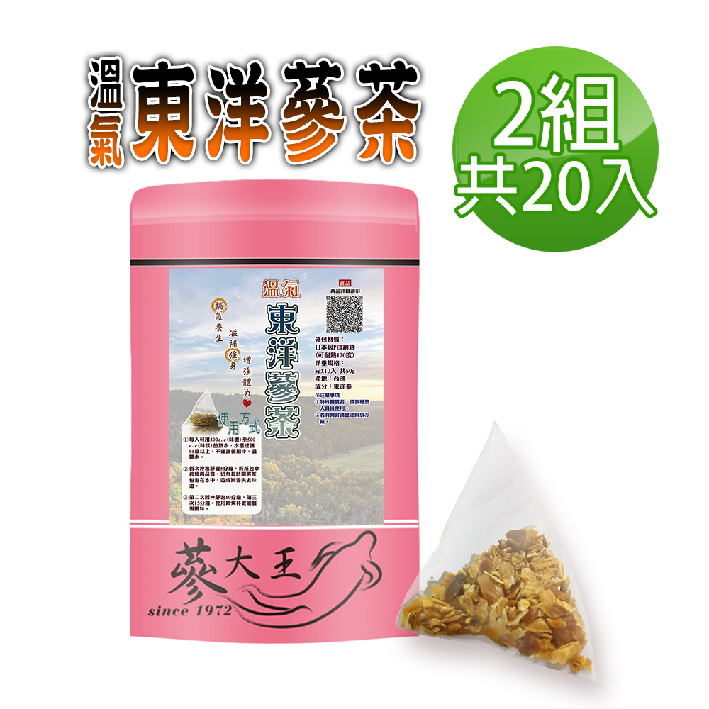 蔘大王 溫氣東洋蔘茶包X2組(5gX10入/組) 養生太極蔘茶 精神旺盛 補氣人蔘茶