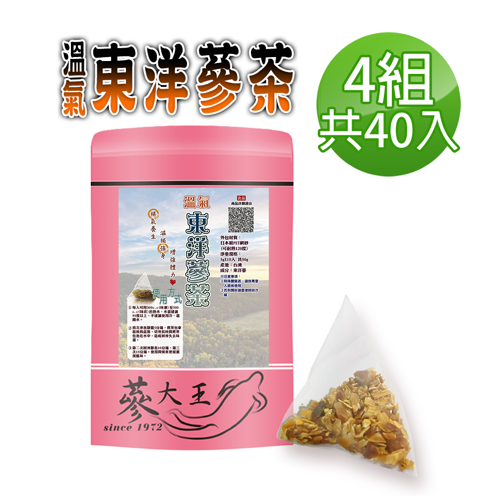 蔘大王 溫氣東洋蔘茶包X4組(5gX10入/組) 養生太極蔘茶 精神旺盛 補氣人蔘茶