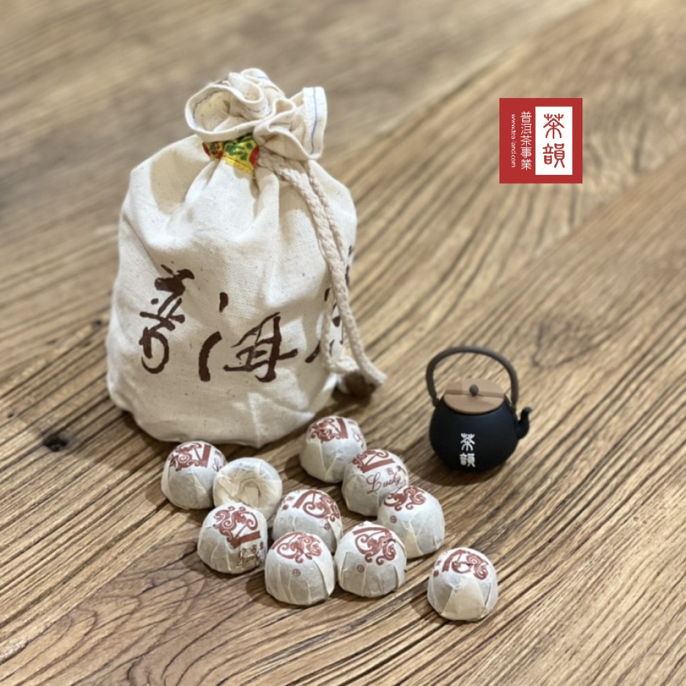 茶韻 2001年吉幸牌迷你小熟沱 高CP值 300克+專用透氣小麻袋 普洱茶葉禮盒(無農藥殘留)