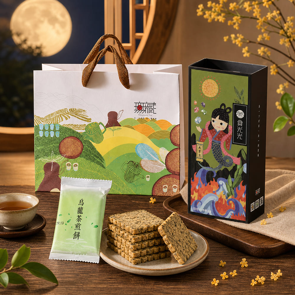 Wu Tsang 無藏茗茶 無藏【茶食光光】無藏嚴製茶點-烏龍茶煎餅(12入盒裝)*4盒