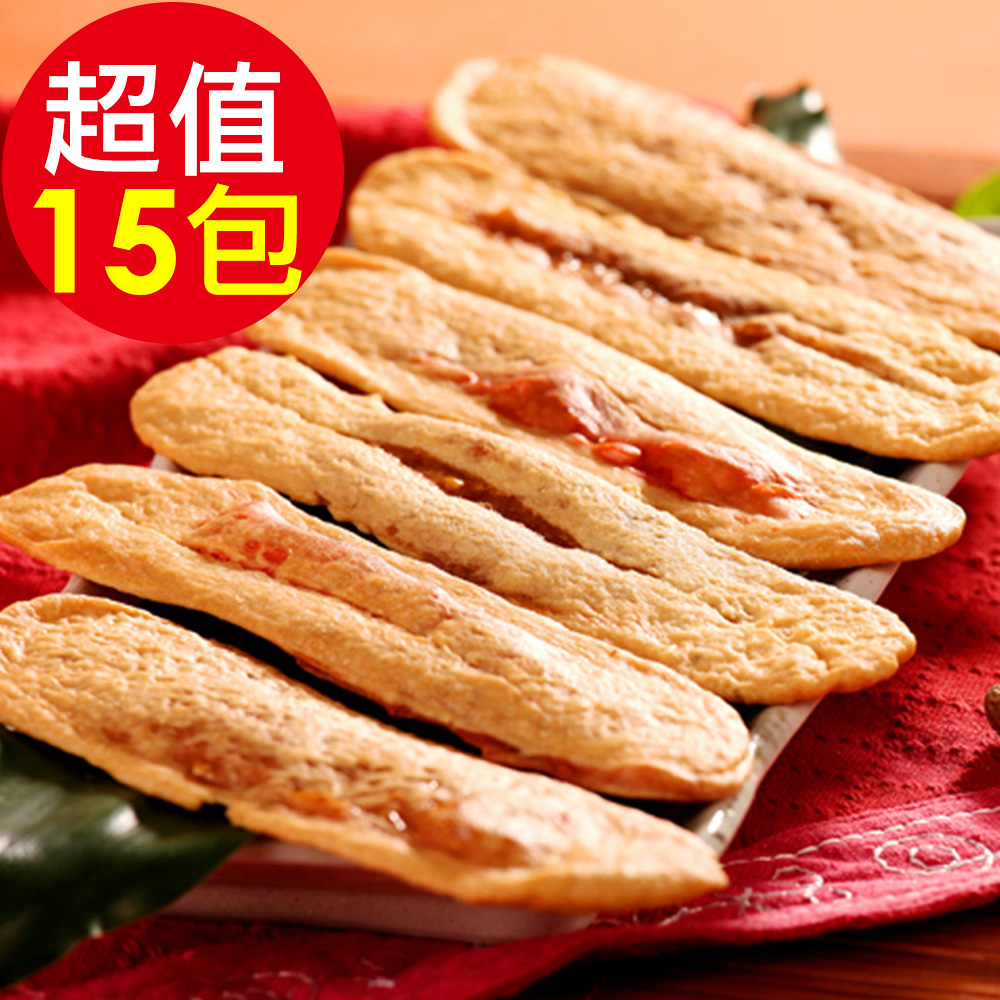 美雅宜蘭餅 優質牛舌餅-綜合15包超值組(花生、金棗、草莓、椒鹽、海苔各3包)