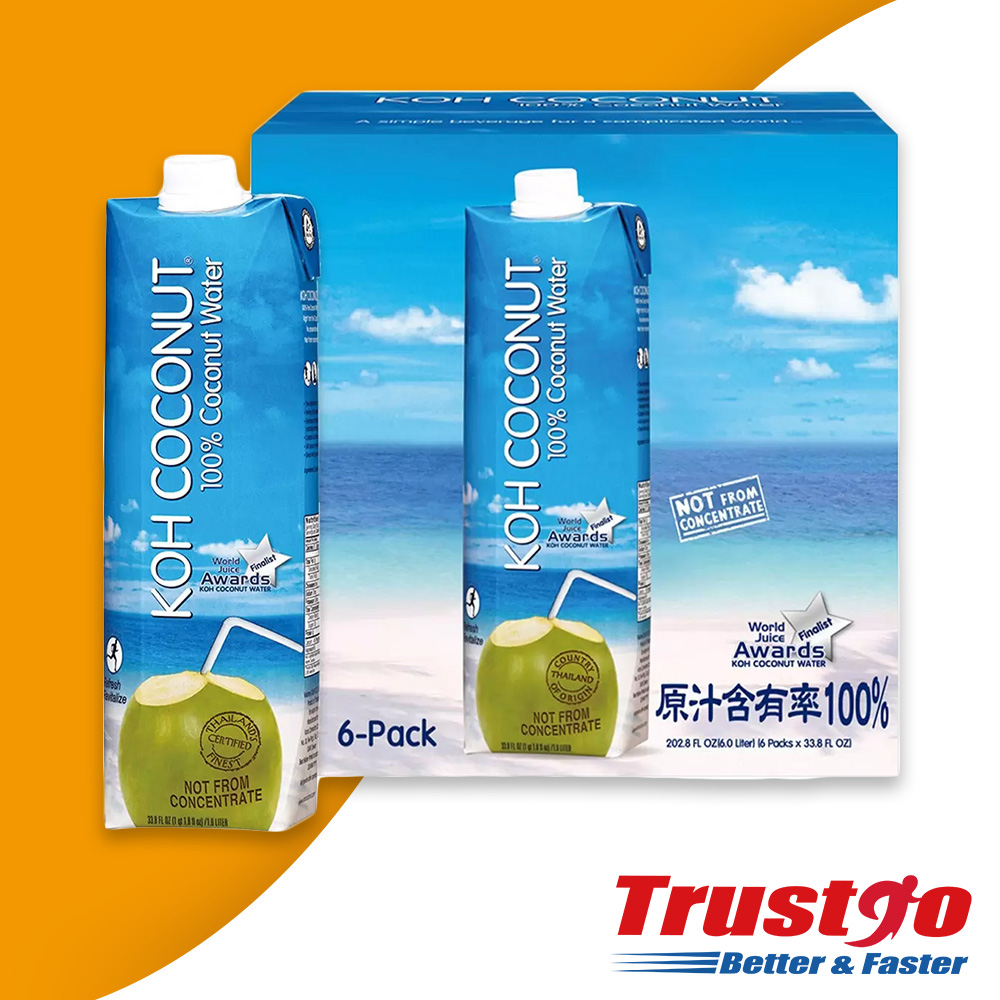 KOH 酷椰嶼 COCONUT 100%純椰子水(1000mlx6入)