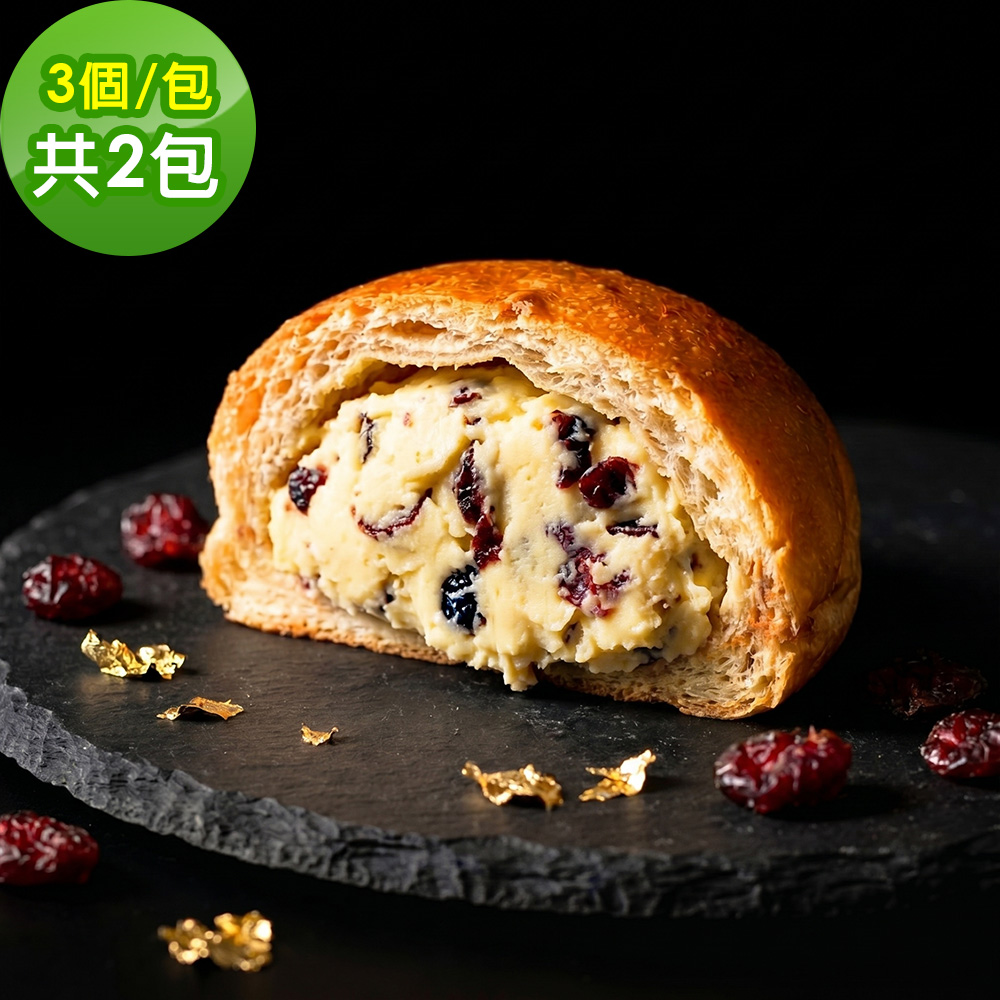 i3微澱粉 低糖好纖手工麵包-蔓越莓奶酥餡小餐包6顆(271控糖配方 麵包 爆漿)