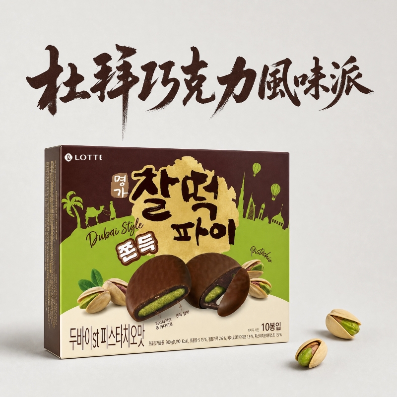 LOTTE 樂天 杜拜巧克力 Q餅300g(10入裝)*8盒/箱(微凹盒) 效期:2026/11/08