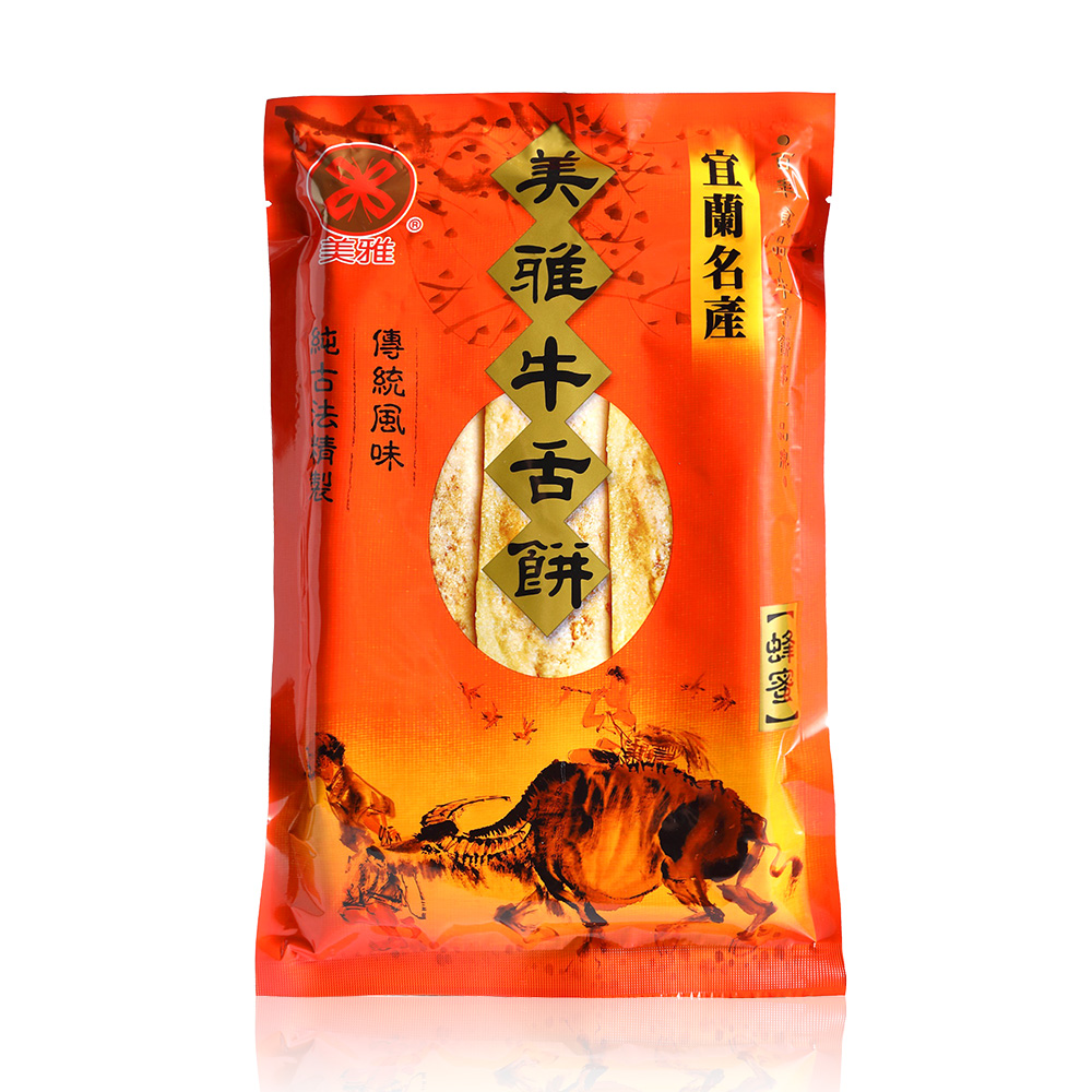 美雅宜蘭餅 輕脆超薄牛舌餅-蜂蜜x9包