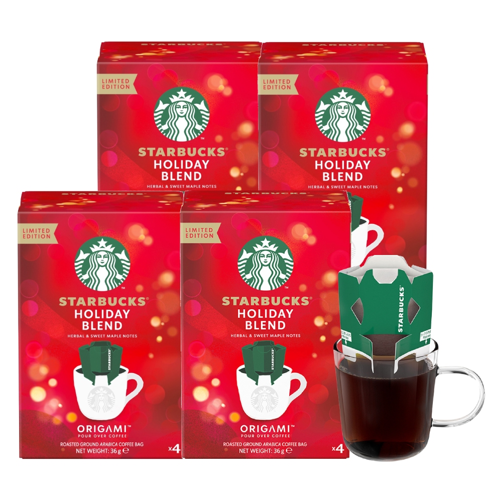 STARBUCKS 星巴克 濾掛咖啡-節日綜合咖啡 (4入x9g)x4盒