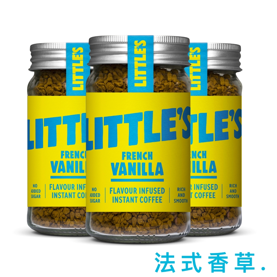 英國 LITTLE’S 風味即溶咖啡(無糖)(50g) 3入組-法式香草