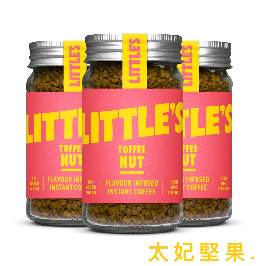 英國 LITTLE’S 風味即溶咖啡(無糖)(50g) 3入組-太妃堅果