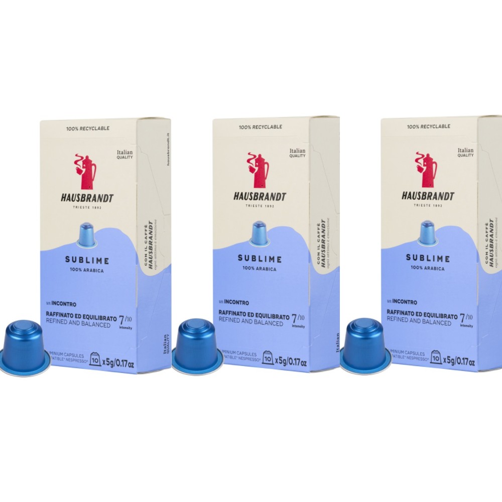 HAUSBRANDT SUBLIME 膠囊咖啡(5gX10入/盒X3盒 適用於Nespresso膠囊咖啡機)