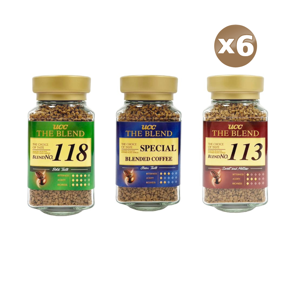 UCC 118/精選/113即溶咖啡 90g (風味任選)x6罐