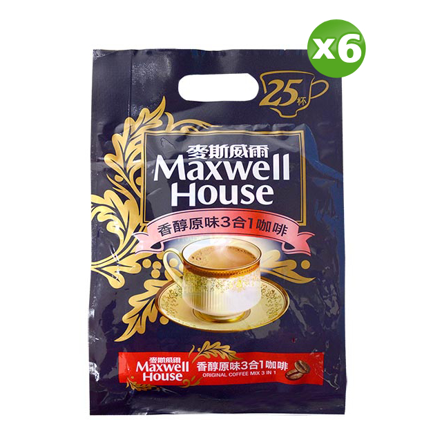 Maxwell 麥斯威爾 Maxwell 香醇原味3合1咖啡(14gX25包)x6袋