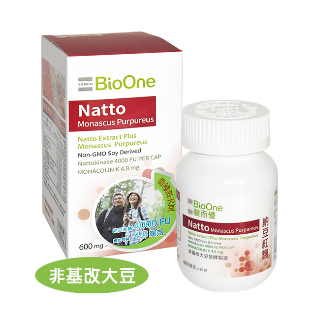 碧而優 【碧而優】納豆紅麴 4000FU(600mg/30顆/瓶)