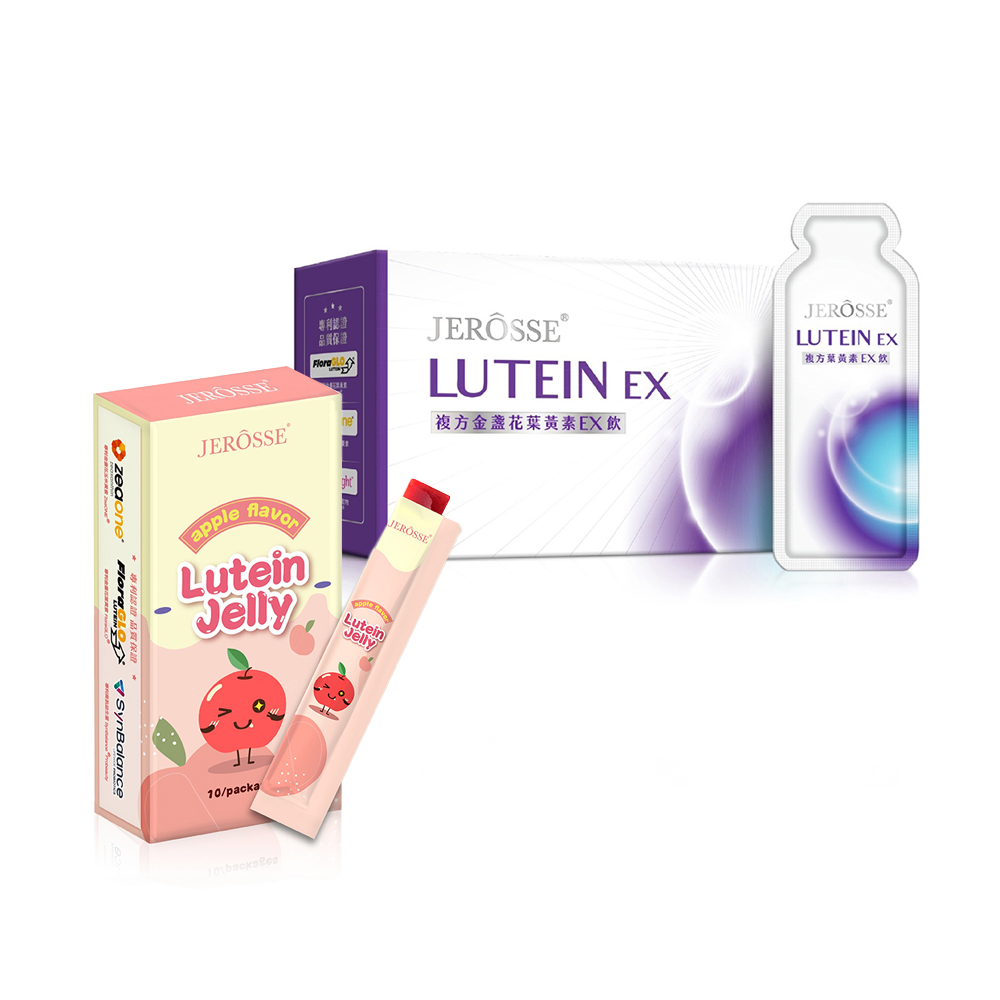 婕樂纖 【雙入組】葉黃素EX飲 葉黃素飲1盒+葉黃素晶亮凍1盒