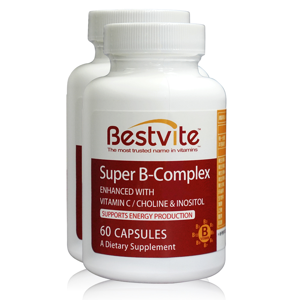 Bestvite 必賜力 【美國】超級維他命B群膠囊2瓶組 (60顆*2瓶)