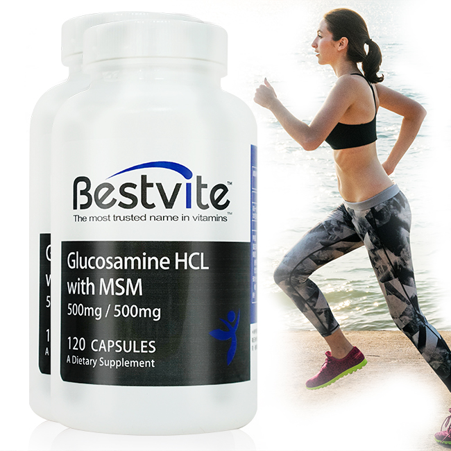 Bestvite 必賜力 【美國】葡萄糖胺 500mg+MSM 500mg膠囊2瓶組 (120顆*2)