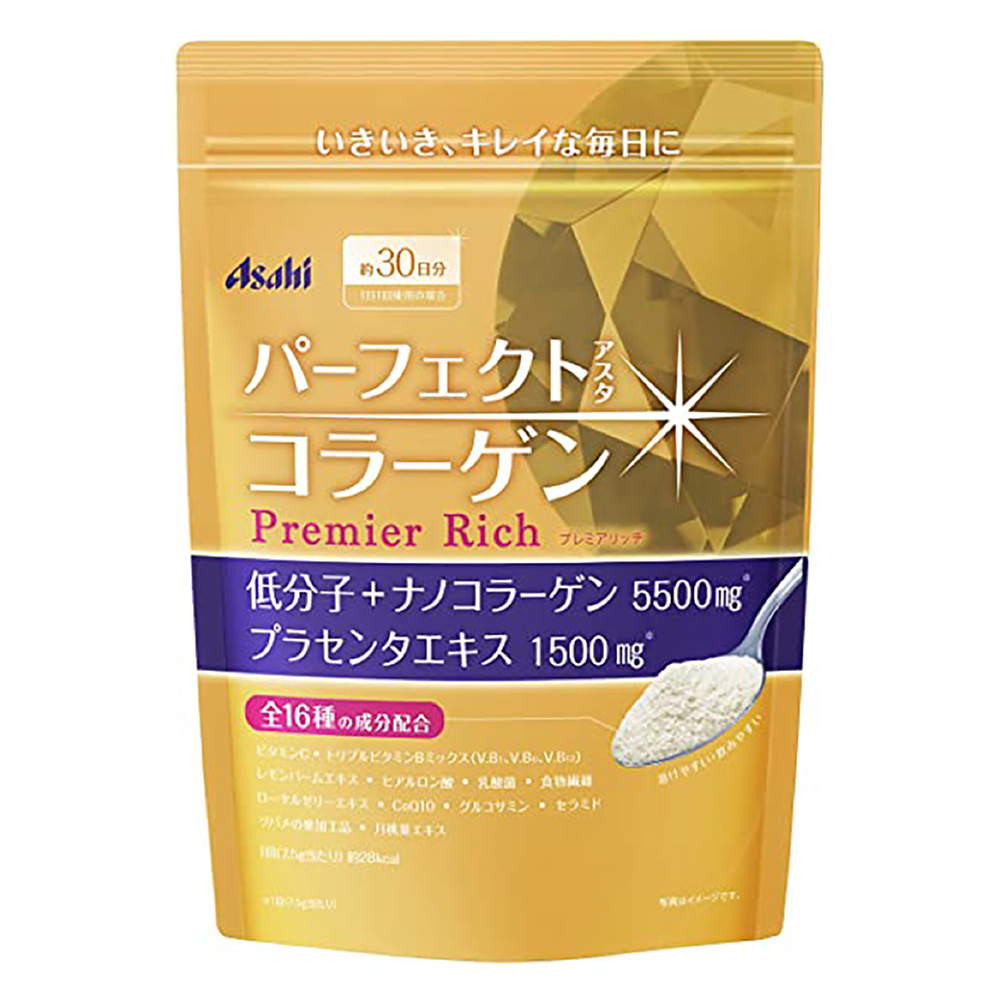 Asahi 朝日 【日本 】 神經醯胺膠原蛋白+玻尿酸Q10粉 黃金尊爵 (228g/包)