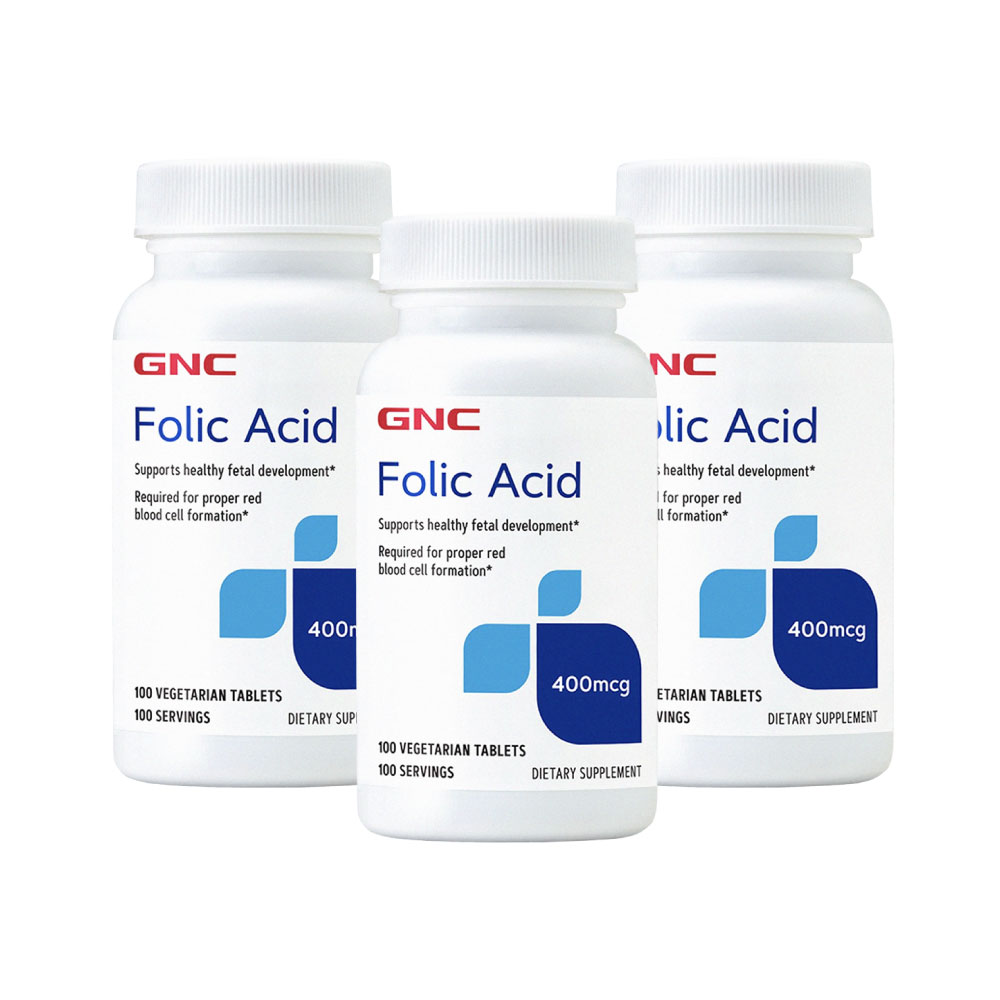 GNC 健安喜 葉酸400食品錠 (100錠/瓶)x3入組
