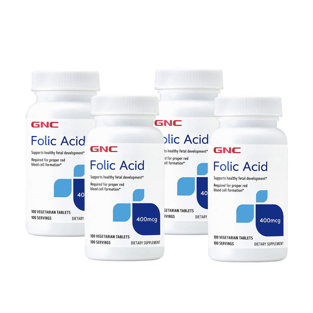 GNC 健安喜 葉酸400食品錠 (100錠/瓶)x4入組