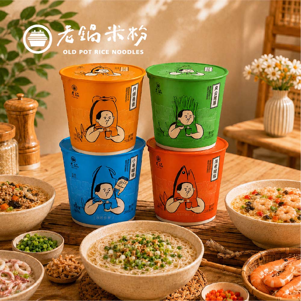 老鍋米粉 快速沖泡米粉杯60gx24杯 (香蔥 肉燥 小卷 蝦仁 新竹米粉 中元 普渡 拜拜)