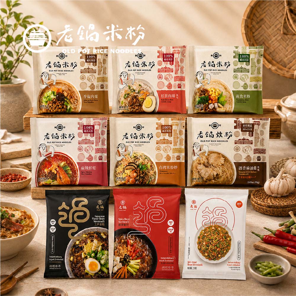 老鍋米粉 即食沖泡新竹米粉x4 (4入/包 3-5分鐘立刻開吃 免開火 懶人宵夜必備 團購 名店)