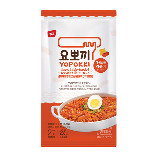 YOPOKKI 甜辣味炒年糕拉麵-兩人份(260g)